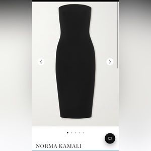 Norma Kamali black trench midi dress